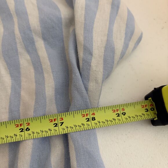 Ava & Viv Blouse Women's 3X Striped Short Sleeve Tie Linen Blend Printed - Picture 9 of 9